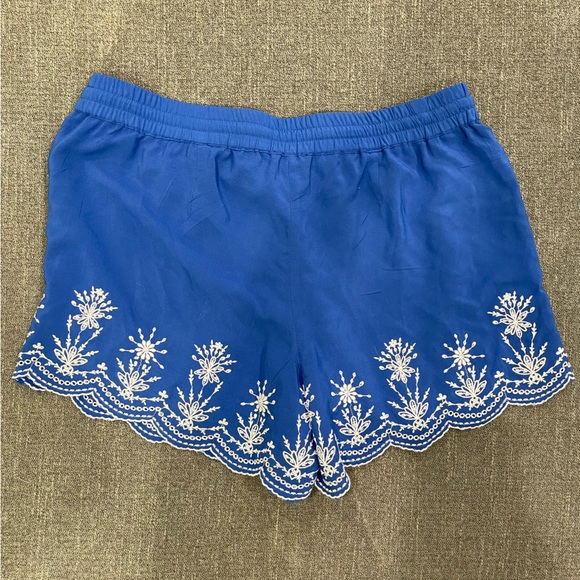 NWT loft royal blue embroidered shorts with drawstring waist - Picture 2 of 8